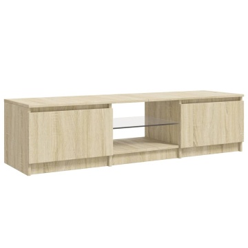 Comodă TV cu lumini LED, stejar sonoma, 140x40x35,5 cm - Img 3