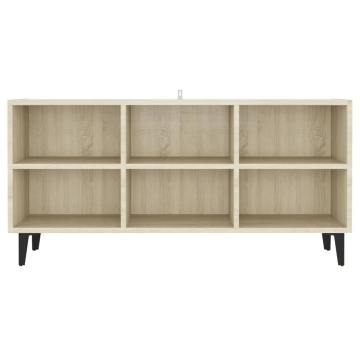 Comodă TV cu picioare metalice, stejar sonoma, 103,5x30x50 cm - Img 4