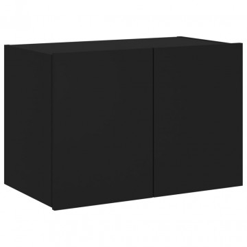 Comodă TV de perete cu lumini LED, negru, 60x35x41 cm - Img 3