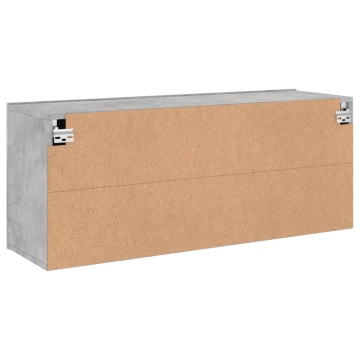 Comodă TV de perete, gri beton, 100x30x41 cm - Img 7