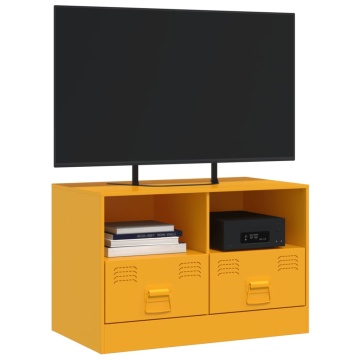 Comodă TV, galben muștar, 67x39x44 cm, oțel - Img 4