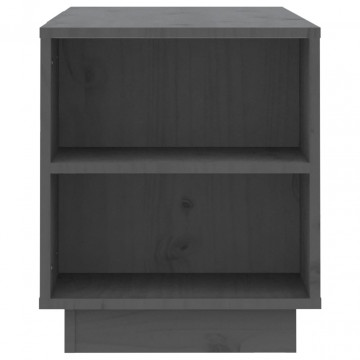 Comodă TV, gri, 110x35x40,5 cm, lemn masiv de pin - Img 5