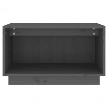 Comodă TV, gri, 60x35x35 cm, lemn masiv de pin - Img 3