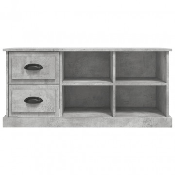 Comodă TV, gri beton, 102x35,5x47,5 cm, lemn prelucrat - Img 5
