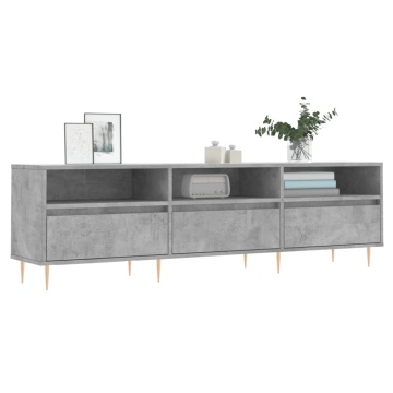 Comodă TV, gri beton, 150x30x44,5 cm, lemn prelucrat - Img 3