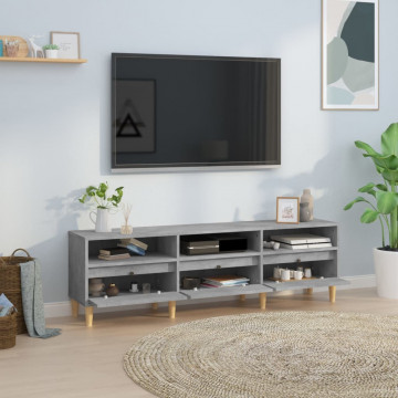 Comodă TV, gri beton, 150x30x44,5 cm, lemn prelucrat - Img 3