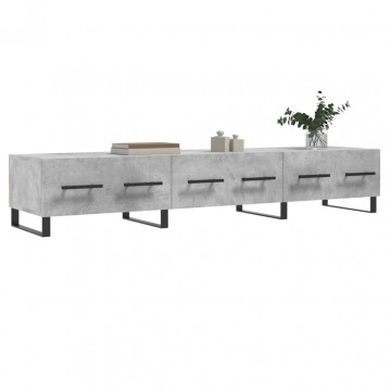 Comodă TV, gri beton, 150x36x30 cm, lemn prelucrat - Img 3