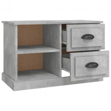 Comodă TV, gri beton, 73x35,5x47,5 cm, lemn prelucrat - Img 6