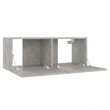Comodă TV, gri beton, 80 x 30 x 30 cm, PAL - Img 8