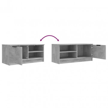 Comodă TV, gri beton, 80x35x36,5 cm, lemn prelucrat - Img 7