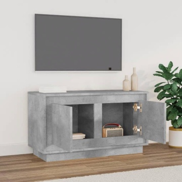 Comodă TV, gri beton, 80x35x45 cm, lemn prelucrat - Img 3