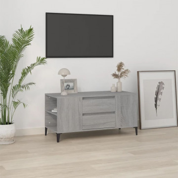 Comodă TV, gri sonoma, 102x44,5x50 cm, lemn prelucrat - Img 1