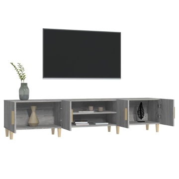 Comodă TV, gri sonoma, 180x31,5x40 cm, lemn prelucrat - Img 8