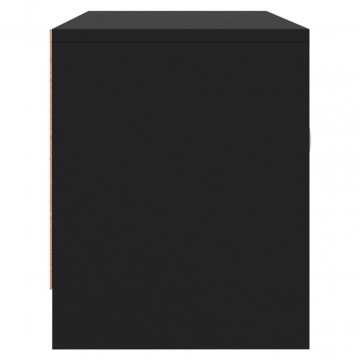 Comodă TV, negru, 102x30x37,5 cm, lemn prelucrat - Img 6