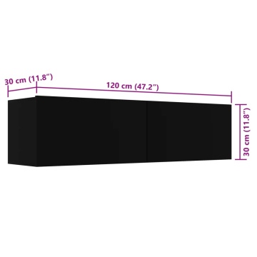 Comodă TV, negru, 120 x 30 x 30 cm, lemn prelucrat - Img 7
