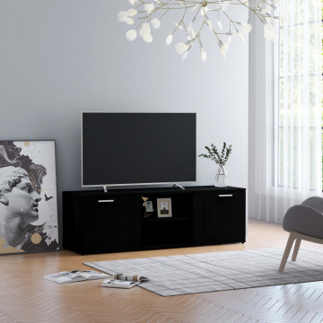 Comodă TV, negru, 120 x 34 x 37 cm, PAL - Img 1