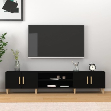 Comodă TV, negru, 180x31,5x40 cm, lemn prelucrat - Img 1