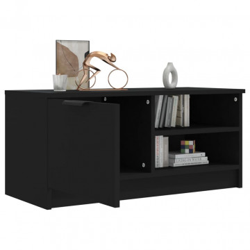Comodă TV, negru, 80x35x36,5 cm, lemn prelucrat - Img 4
