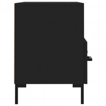 Comodă TV, negru, 80x36x50 cm, lemn prelucrat - Img 6