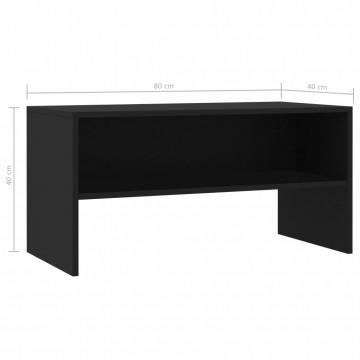 Comodă TV, negru, 80x40x40 cm, PAL - Img 5