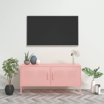 Comodă TV, roz, 105x35x50 cm, oțel - Img 1
