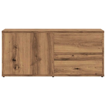 Comodă TV, stejar artizanal, 80x34x35,5 cm, lemn prelucrat - Img 4