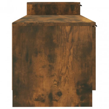 Comodă TV, stejar fumuriu, 158,5x36x45 cm, lemn prelucrat - Img 6