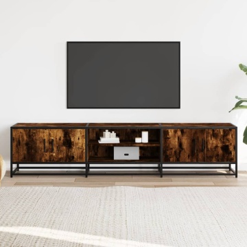 Comodă TV, stejar fumuriu, 180x35x41 cm, lemn prelucrat - Img 3