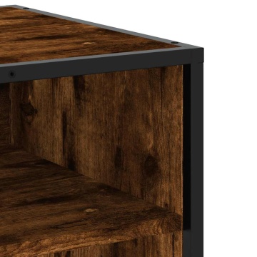 Comodă TV, stejar fumuriu, 61x40x46 cm lemn prelucrat și metal - Img 6