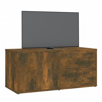 Comodă TV, stejar fumuriu, 80x34x36 cm, lemn prelucrat - Img 4