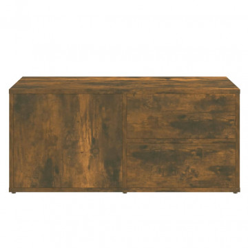 Comodă TV, stejar fumuriu, 80x34x36 cm, lemn prelucrat - Img 6