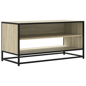 Comodă TV, stejar sonoma, 91x40x46 cm, lemn prelucrat și metal - Img 2