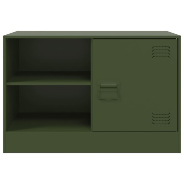 Comodă TV, verde măsliniu, 67x39x44 cm, oțel - Img 5