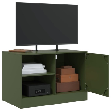 Comodă TV, verde măsliniu, 67x39x44 cm, oțel - Img 8