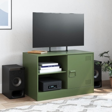 Comodă TV, verde măsliniu, 67x39x44 cm, oțel - Img 3