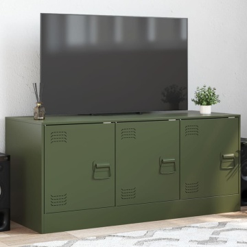 Comodă TV, verde măsliniu, 99x39x44 cm, oțel - Img 1
