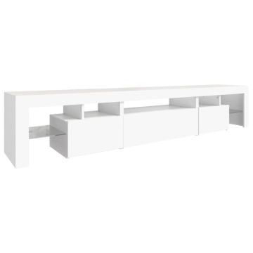 Comode TV cu lumini LED, alb，215x36,5x40 - Img 6