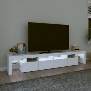 Comode TV cu lumini LED, alb2，30x36,5x40 - Img 3