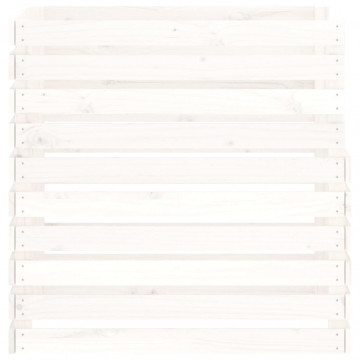 Compostor, alb, 80x80x78 cm, lemn masiv de pin - Img 5