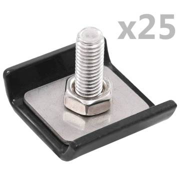 Conector grilaj din plasă, antracit, 25 seturi - Img 1