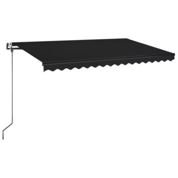 Copertină automată cu senzor vânt & LED, antracit, 400x350 cm - Img 2