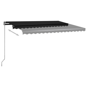 Copertină automată cu senzor vânt & LED, antracit, 400x350 cm - Img 8
