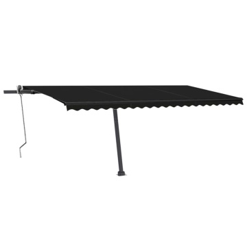 Copertină automată cu senzor vânt & LED, antracit, 500x300 cm - Img 3