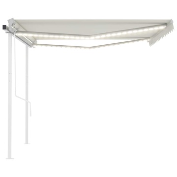 Copertină automată cu senzor vânt&LED, crem, 4x3 m - Img 8