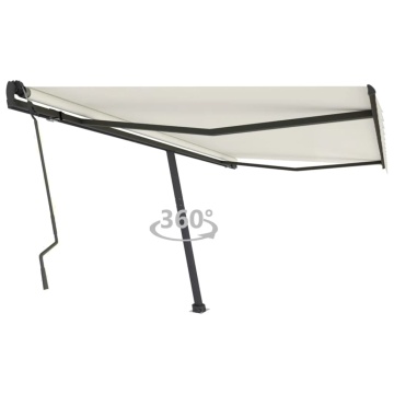 Copertină autonomă retractabilă manual, crem, 400x300 cm - Img 1