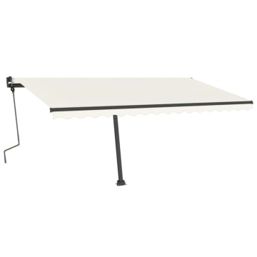 Copertină autonomă retractabilă manual, crem, 450x350 cm - Img 2