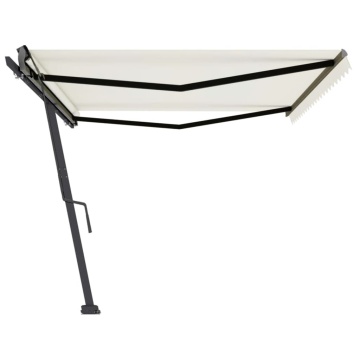Copertină autonomă retractabilă manual, crem, 500x350 cm - Img 4