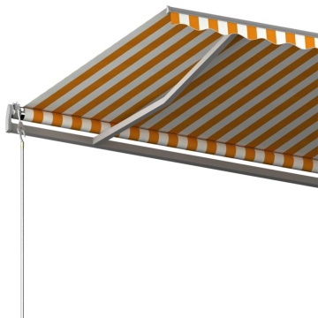 Copertină autonomă retractabilă manual, galben&alb, 600x300 cm - Img 6