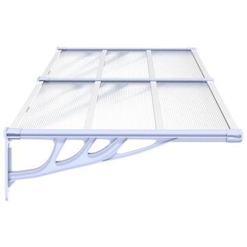 Copertină de ușă, gri și transparent, 199x90 cm, policarbonat - Img 4