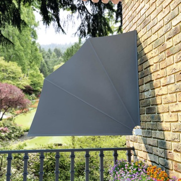 Copertină laterală pliabilă de balcon, gri, 140x140 cm - Img 1